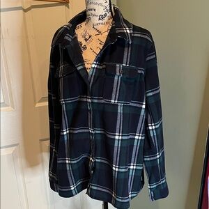 Eddie Bauer Black and Gray Flannel Shirt